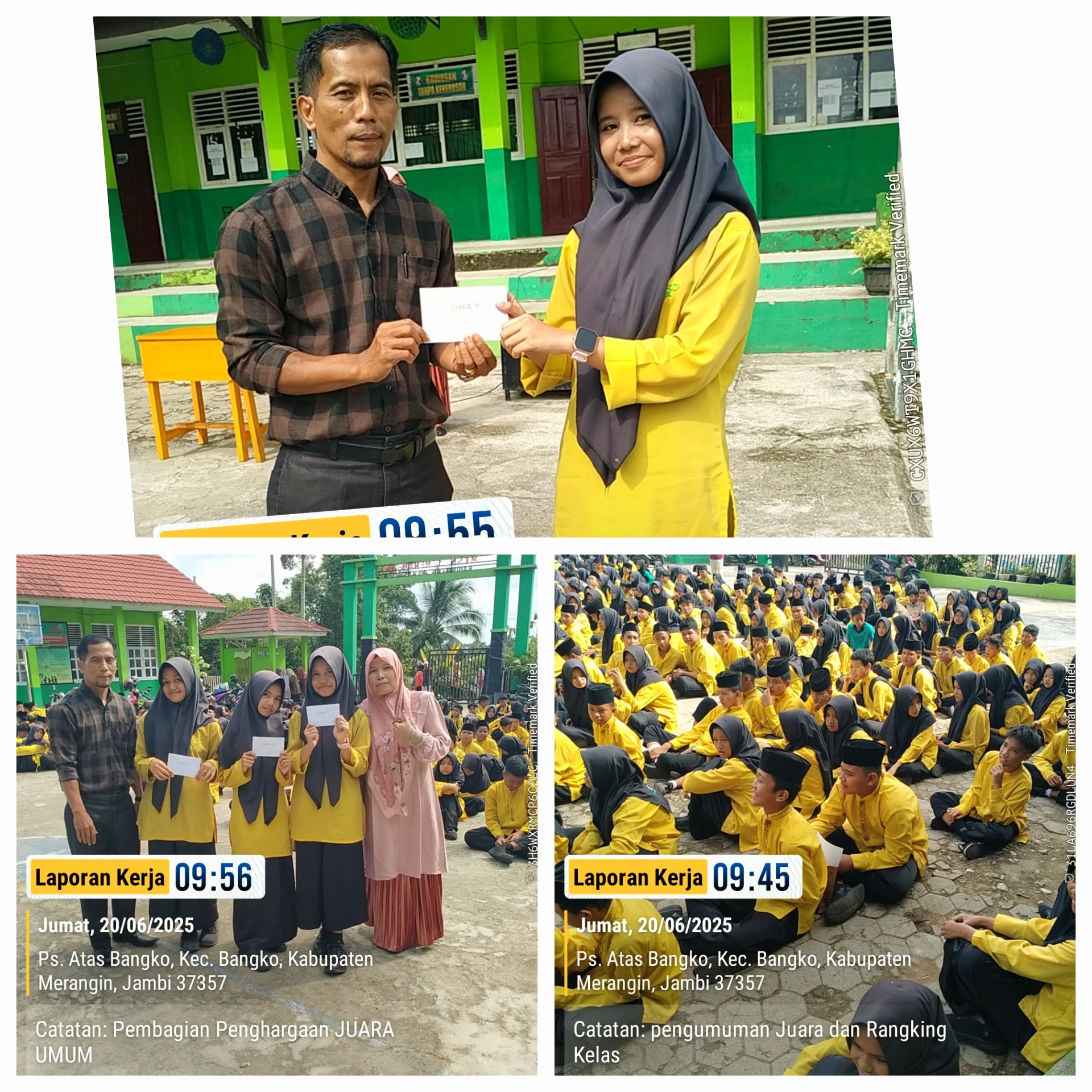 MTsN 1 Merangin Mengumumkan Juara Umum dan mendapat Apresiasi dari Kepala Madrasah