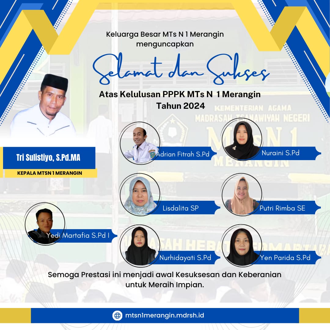 Keluarga Besar MTs N 1 Merangin Ucapkan Selamat atas Kelulusan Honorer Menjadi PPPK